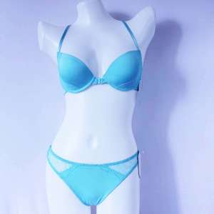 Solid color polyanide ladies sexy panty and bra sets